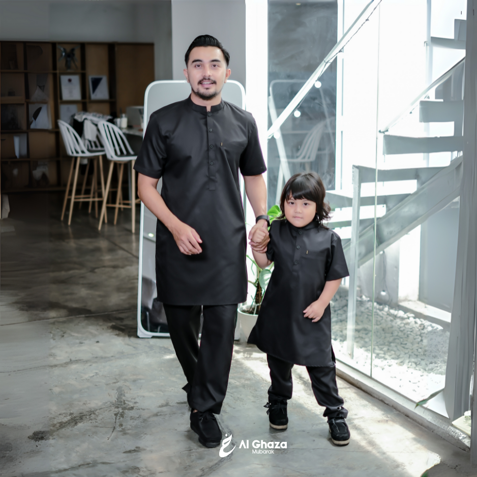 Alghaza Mubarak | Kurta Anak Lengan Pendek | Kurta Omar Anak