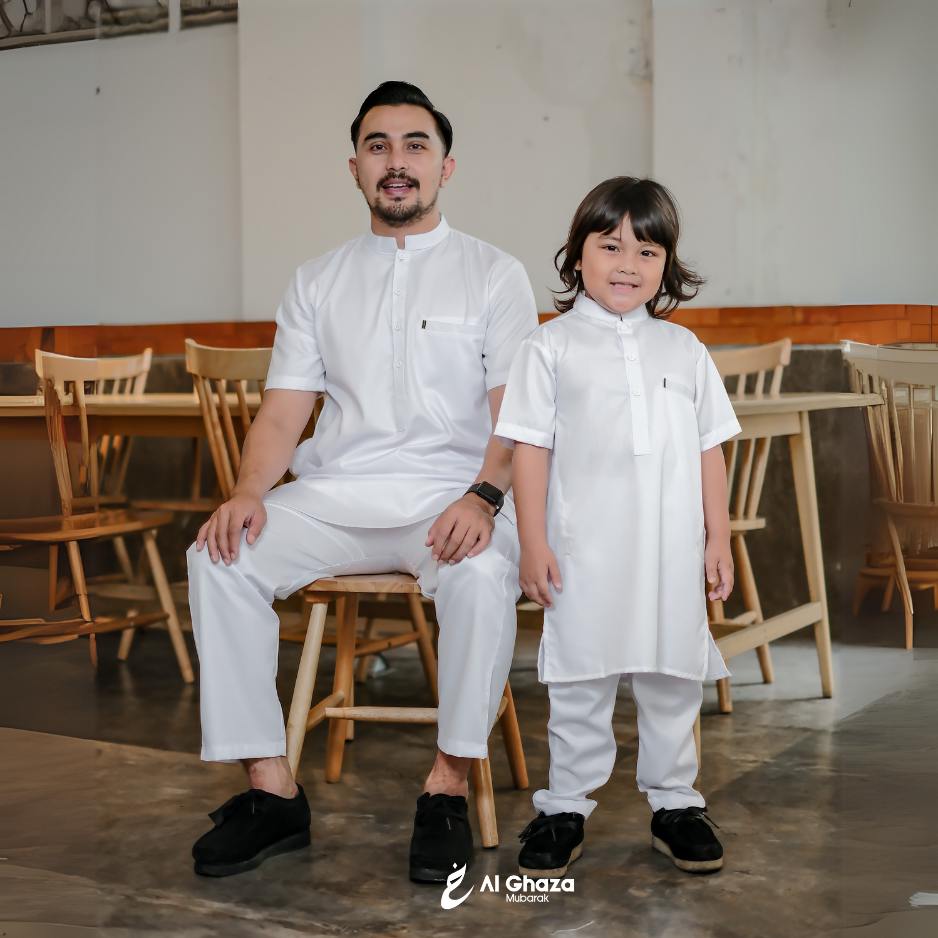 Alghaza Mubarak | Kurta Anak Lengan Pendek | Kurta Omar Anak