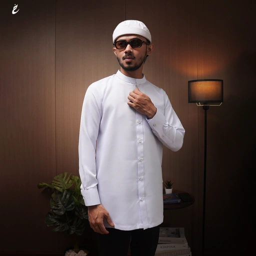 Alghaza Mubarak | Baju Koko Dewasa | Kemko Haris Lengan Panjang
