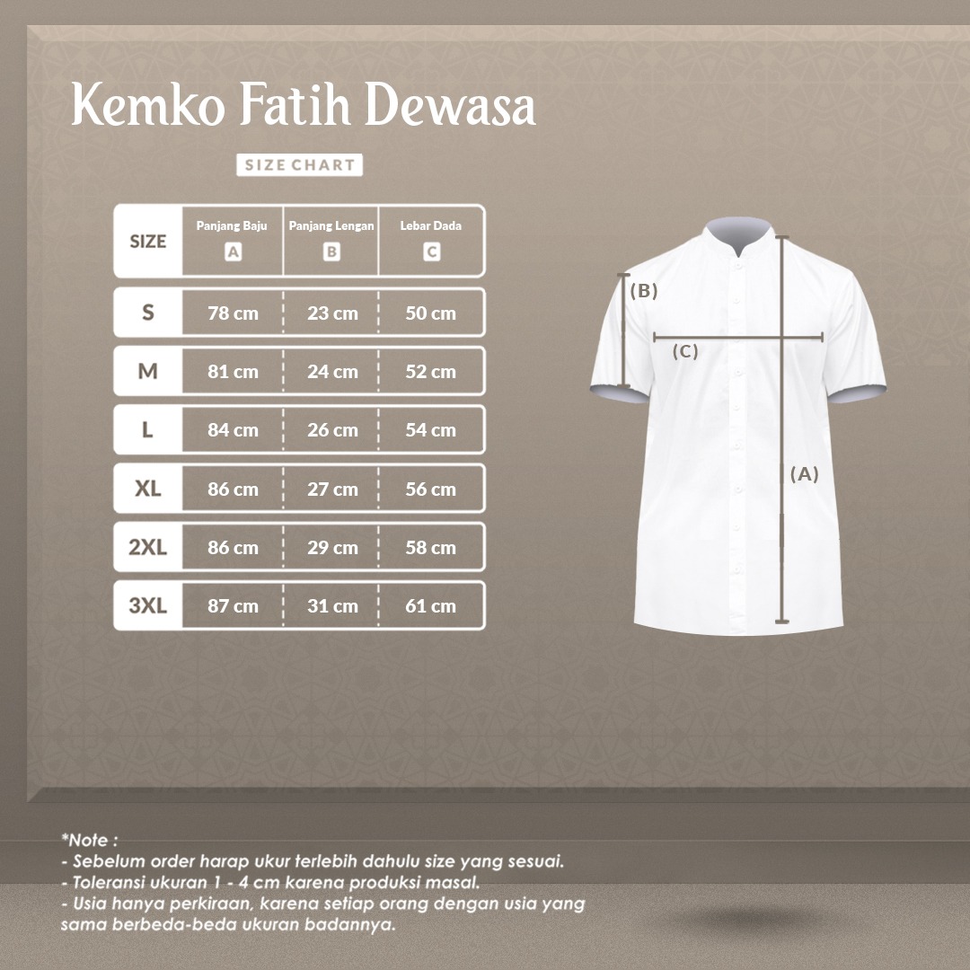 Alghaza Mubarak | Baju Koko Dewasa | Kemko Fatih