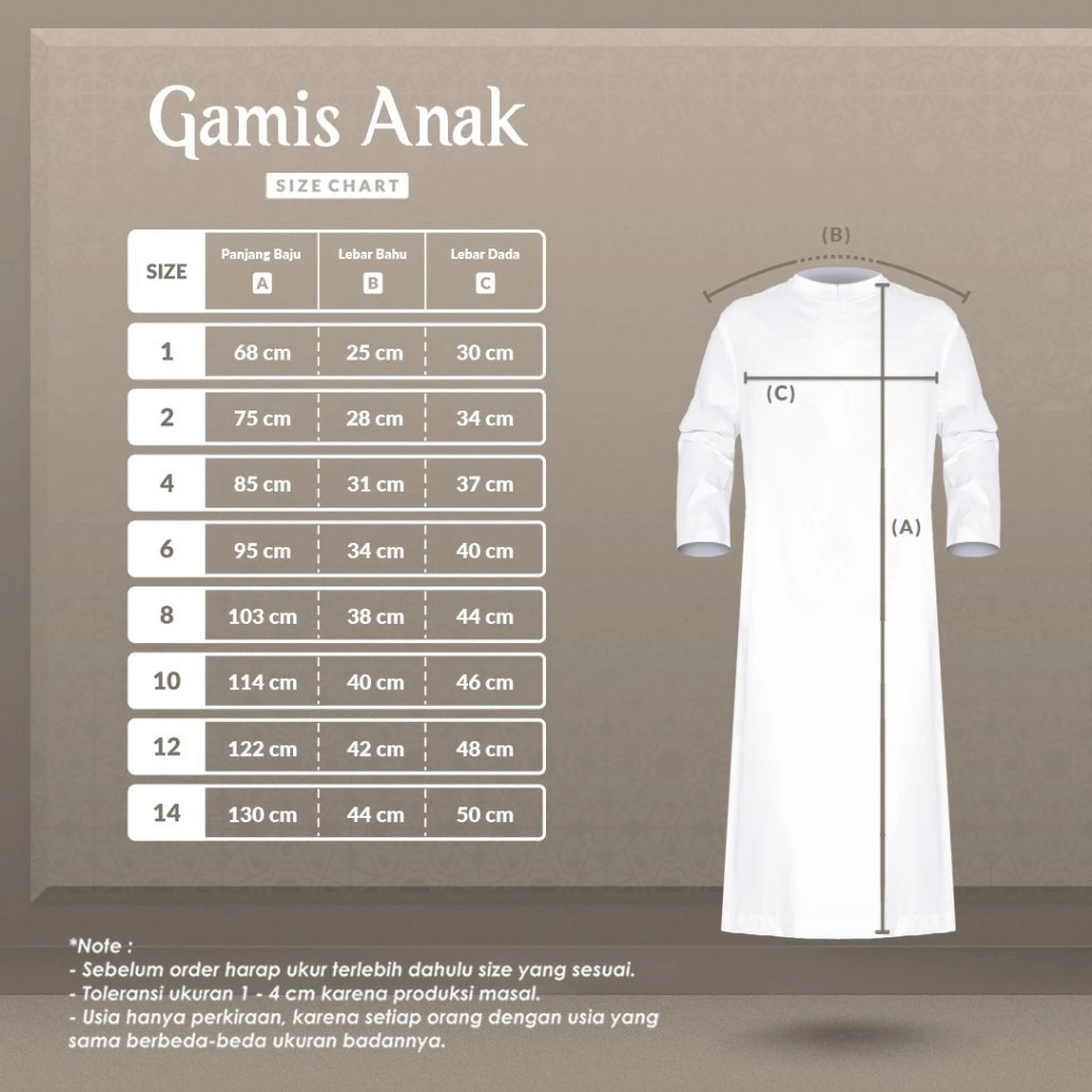 Alghaza Mubarak | Jubah Anak Cowok | Gamis Ahmad Anak Warna Fossil Grey