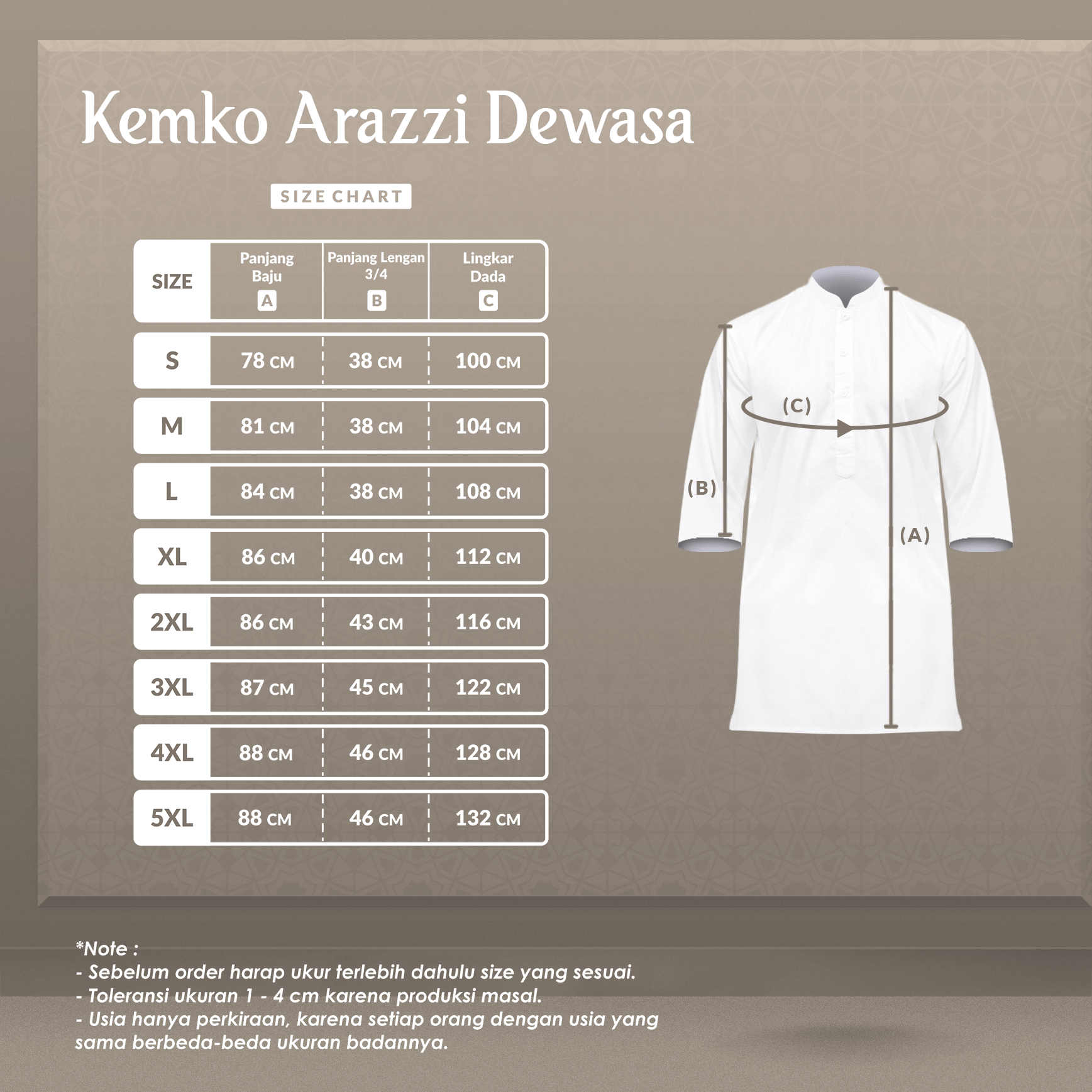 Alghaza Mubarak | Kemeja Koko | Kemko Arazzi