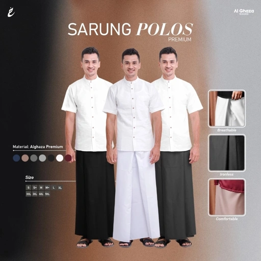 Image of Alghaza Mubarak | Sarung Polos Pria Premium