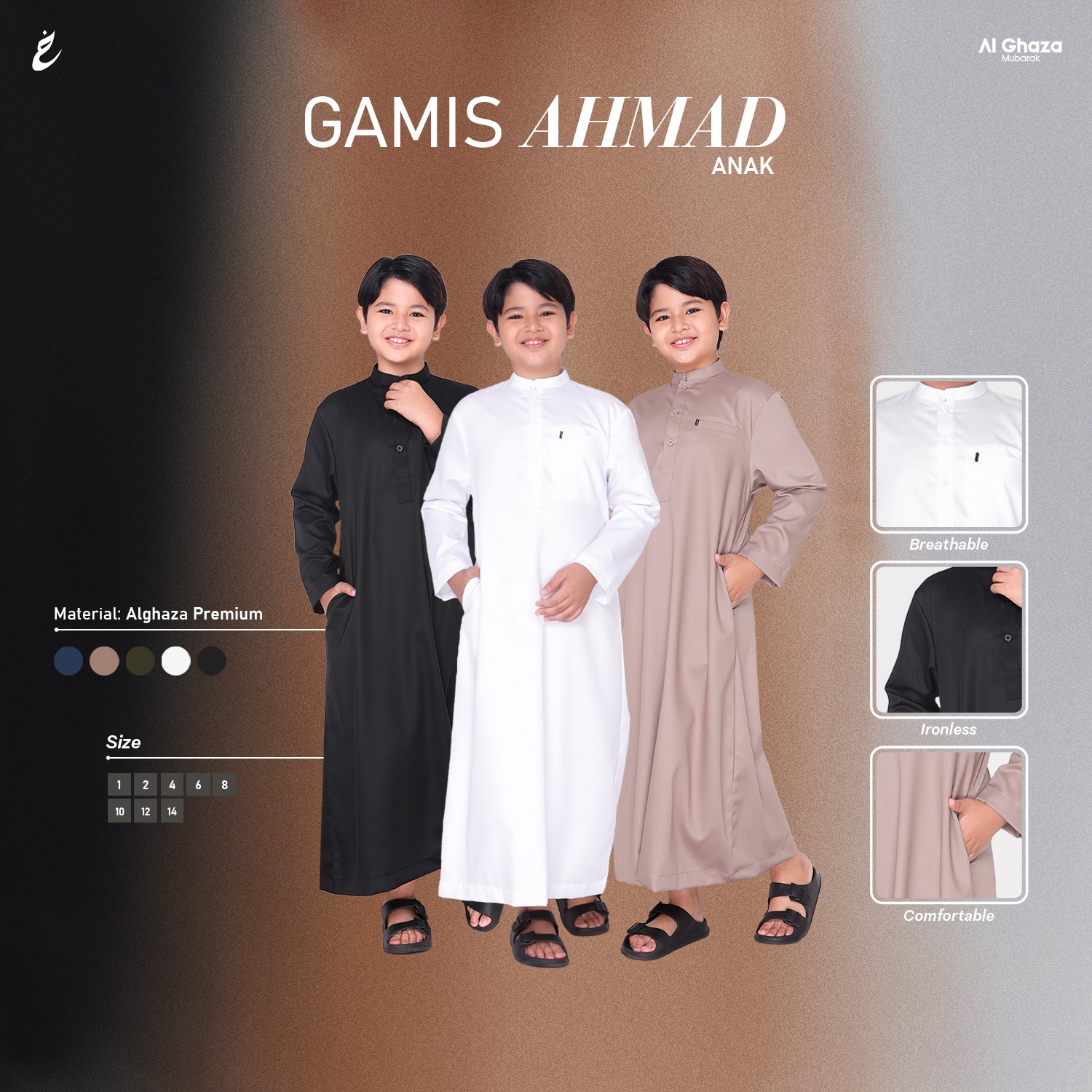 Alghaza Mubarak | Jubah Anak Cowok | Gamis Ahmad Anak