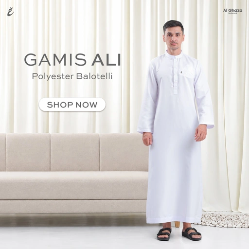 Alghaza Mubarak | Jubah Dewasa Cowok Lengan Panjang | Gamis Ali