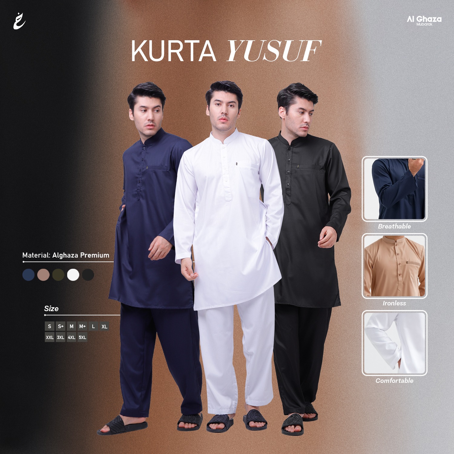 Alghaza Mubarak | Kurta Dewasa Setelan | Kurta Yusuf
