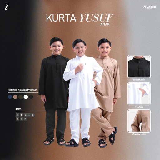Image of Alghaza Mubarak | Kurta Anak Pria Setelan | Kurta Yusuf Anak