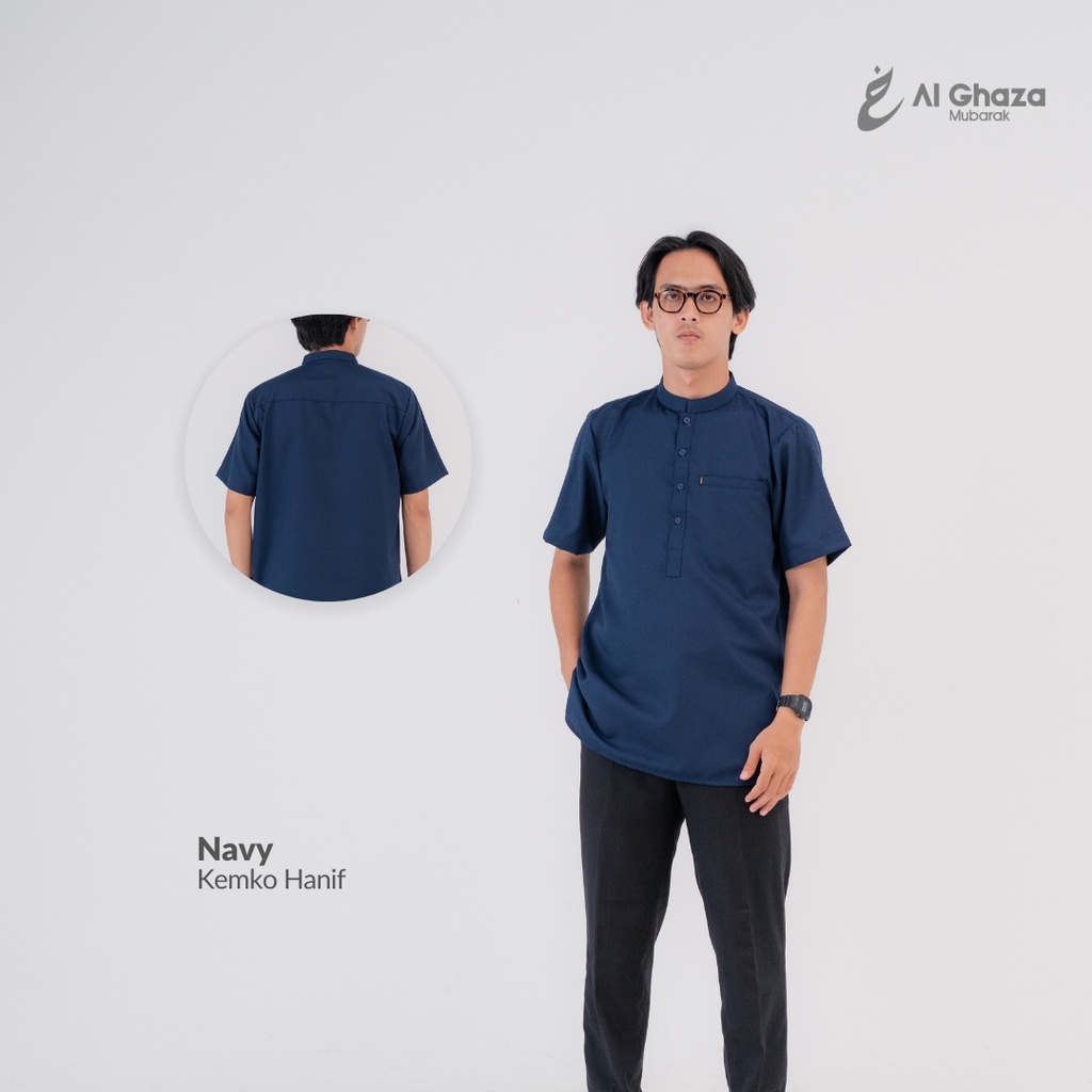 Alghaza Mubarak | Baju Koko Dewasa | Kemko Hanif Lengan Pendek