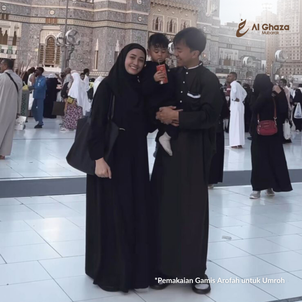 Alghaza Mubarak | Jubah Slim Fit Dewasa Cowok Lengan Panjang | Gamis Arofah Lengan Kemeja | Reguler Fit