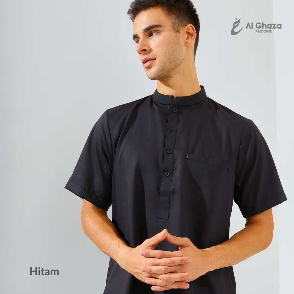 Alghaza Mubarak | Baju Koko Dewasa | Kemko Hanif Lengan Pendek
