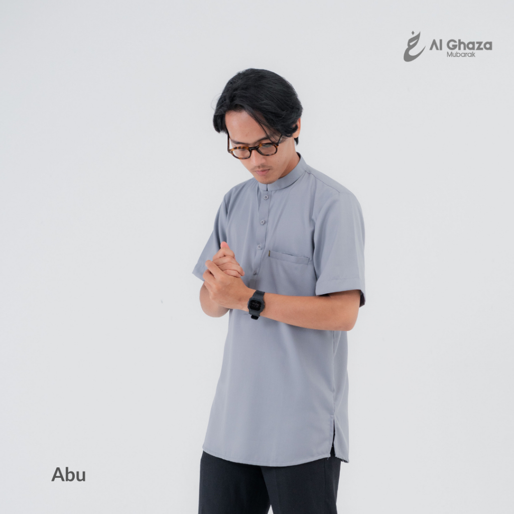 Alghaza Mubarak | Baju Koko Dewasa | Kemko Hanif Lengan Pendek