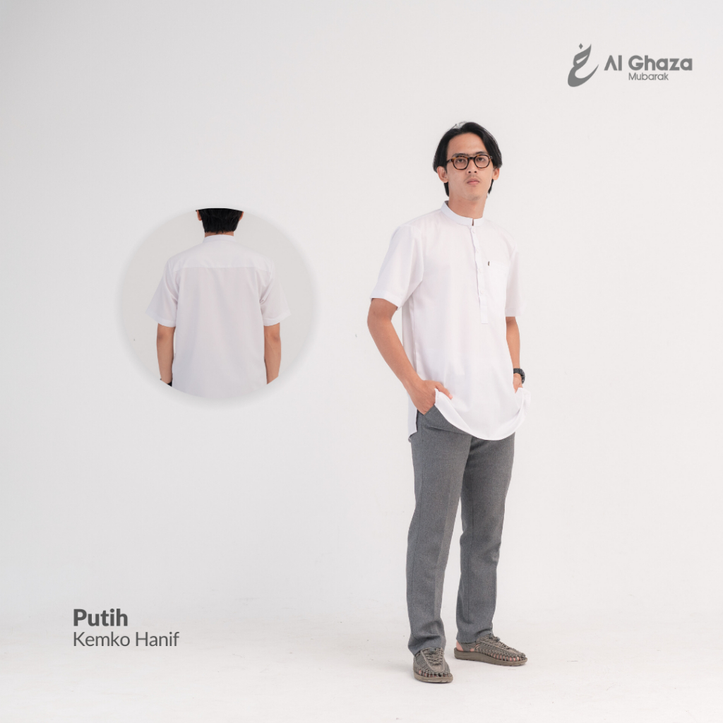 Alghaza Mubarak | Baju Koko Dewasa | Kemko Hanif Lengan Pendek