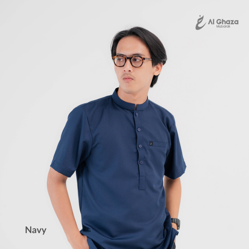 Alghaza Mubarak | Baju Koko Dewasa | Kemko Hanif Lengan Pendek