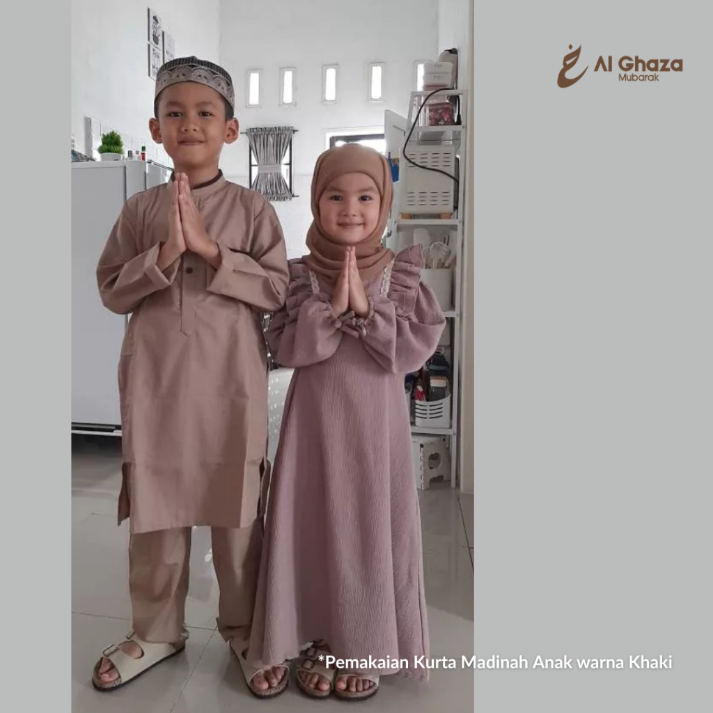 Alghaza Mubarak | Kurta Anak Pria Setelan | Kurta Madinah Anak
