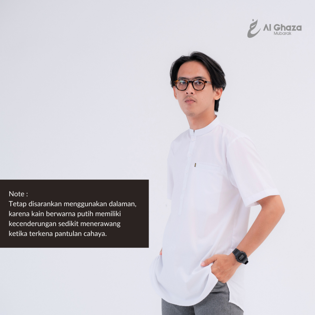 Alghaza Mubarak | Baju Koko Dewasa | Kemko Hanif Lengan Pendek