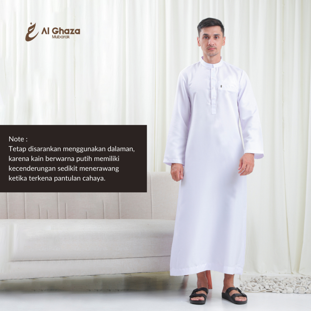 Alghaza Mubarak | Jubah Dewasa Cowok Lengan Panjang | Gamis Ali