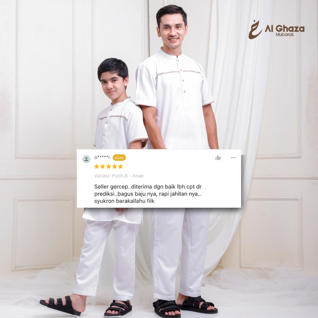 Alghaza Mubarak | Kurta Anak Pria Setelan | Kurta Hasan Anak Lengan Pendek