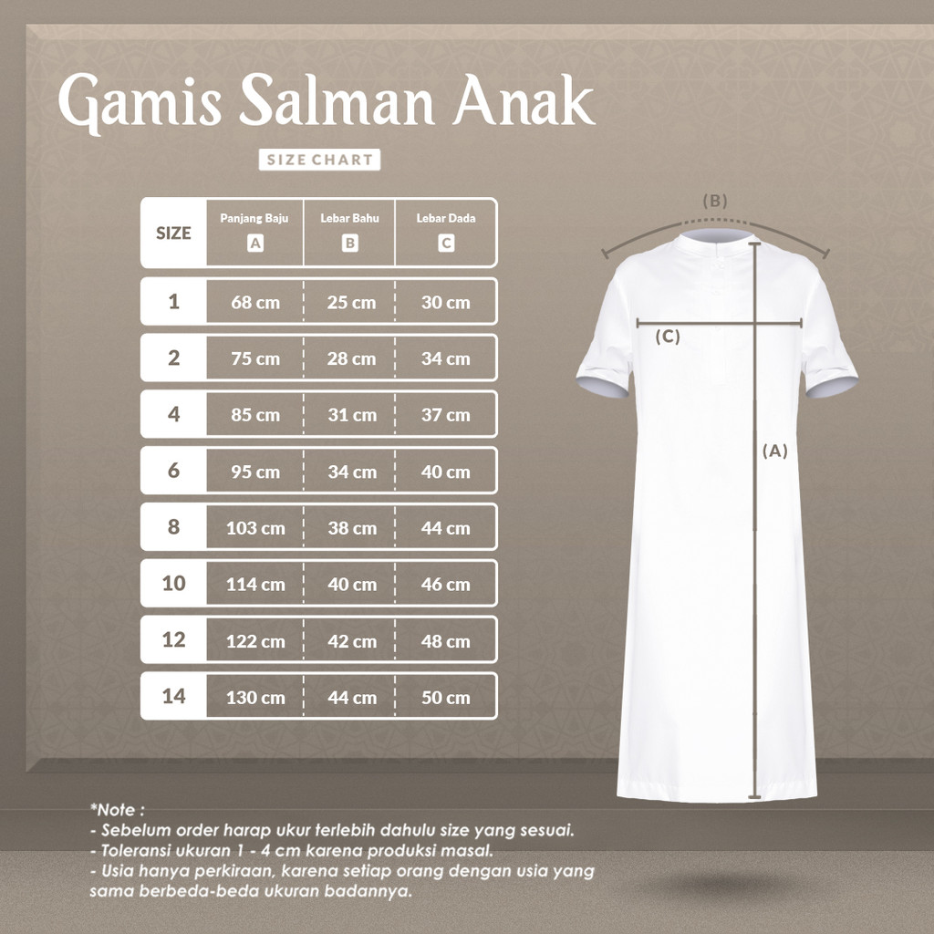 Alghaza Mubarak | Jubah Anak Cowok Lengan Pendek | Gamis Salman Anak