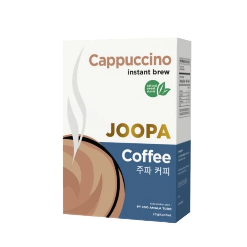 Joopa instant coffee cappuccino low calorie with stevia