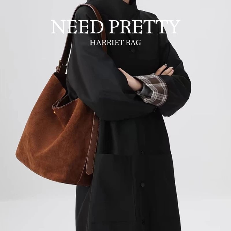 New Suede leather large capacity women fashion Korean style design crossbody shoulder bag