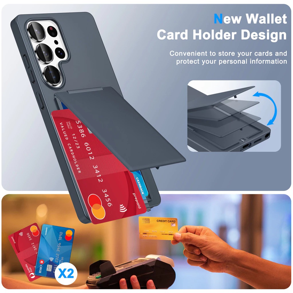 famous Samsung S26 ultra Card Holder Phone Case S25 Stand Full-Cover S24 ultra plus Protective Case