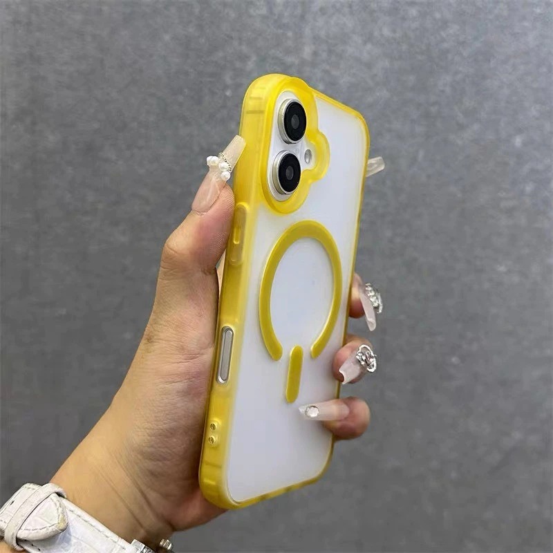case iphone 17 promax 16 15 14 promax pro 13 soft matte frosted magnetic strap handle full protection