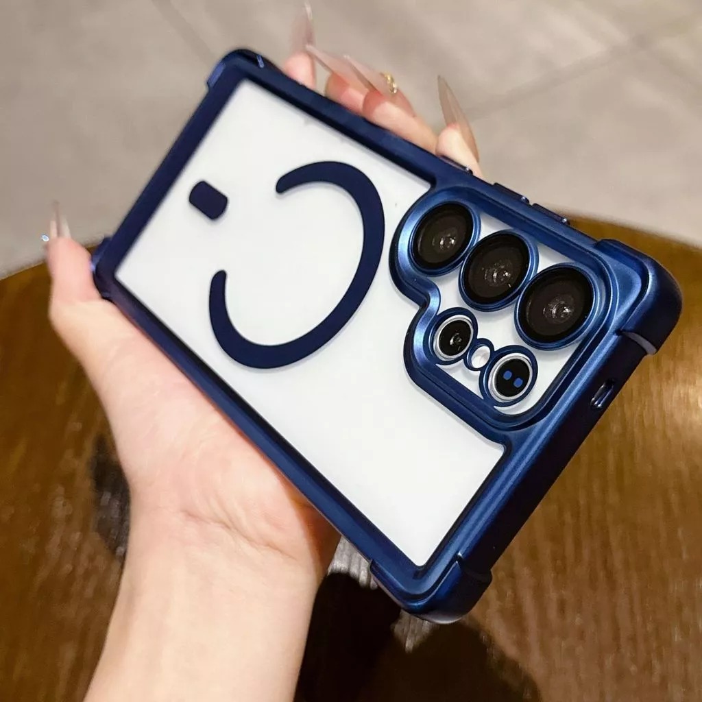 frosted premium electroplated four-corner magnetic phone case suitable for Samsung S26 ULTRA s25 s24 ultra plus