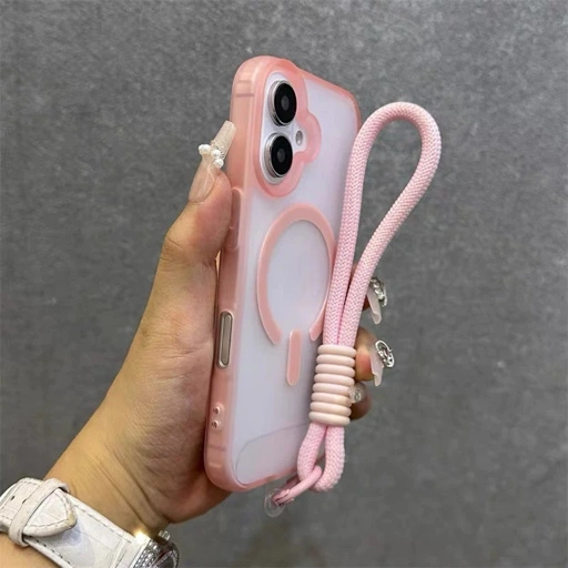 case iphone 17 promax 16 15 14 promax pro 13 soft matte frosted magnetic strap handle full protection