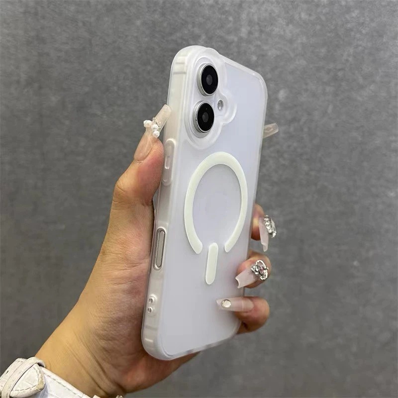 case iphone 17 promax 16 15 14 promax pro 13 soft matte frosted magnetic strap handle full protection