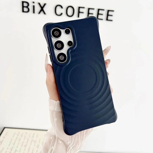 Image of Wave Pattern Magnetic Phone Case Suitable for Samsung S26 ultra Silicone S25 s24 s23 ultra plus