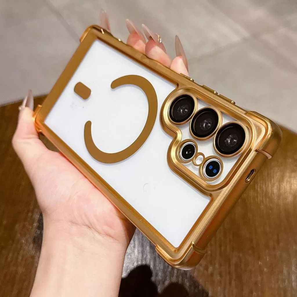 frosted premium electroplated four-corner magnetic phone case suitable for Samsung S26 ULTRA s25 s24 ultra plus