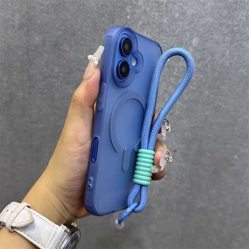 case iphone 17 promax 16 15 14 promax pro 13 soft matte frosted magnetic strap handle full protection