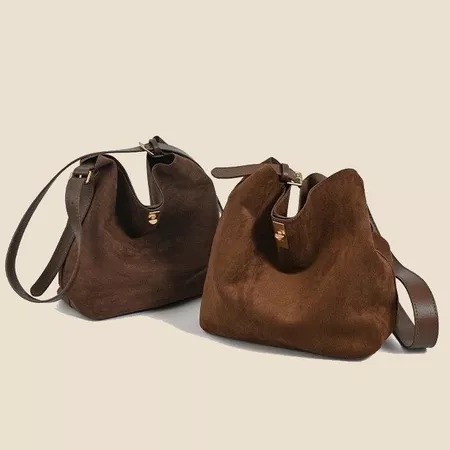 New Suede leather large capacity women fashion Korean style design crossbody shoulder bag