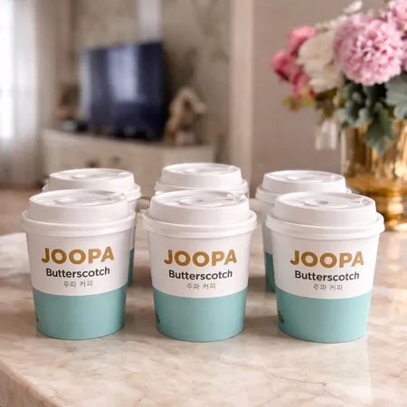Joopa Low Calorie Butterscotch instant coffee latte sachet cup with stevia