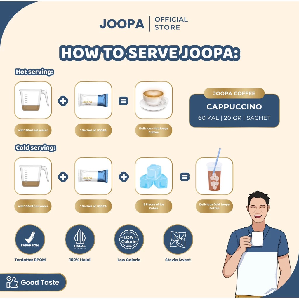 JOOPA Butterscotch Coffee Latte with Stevia low calorie instant drink 3in1 bundling set