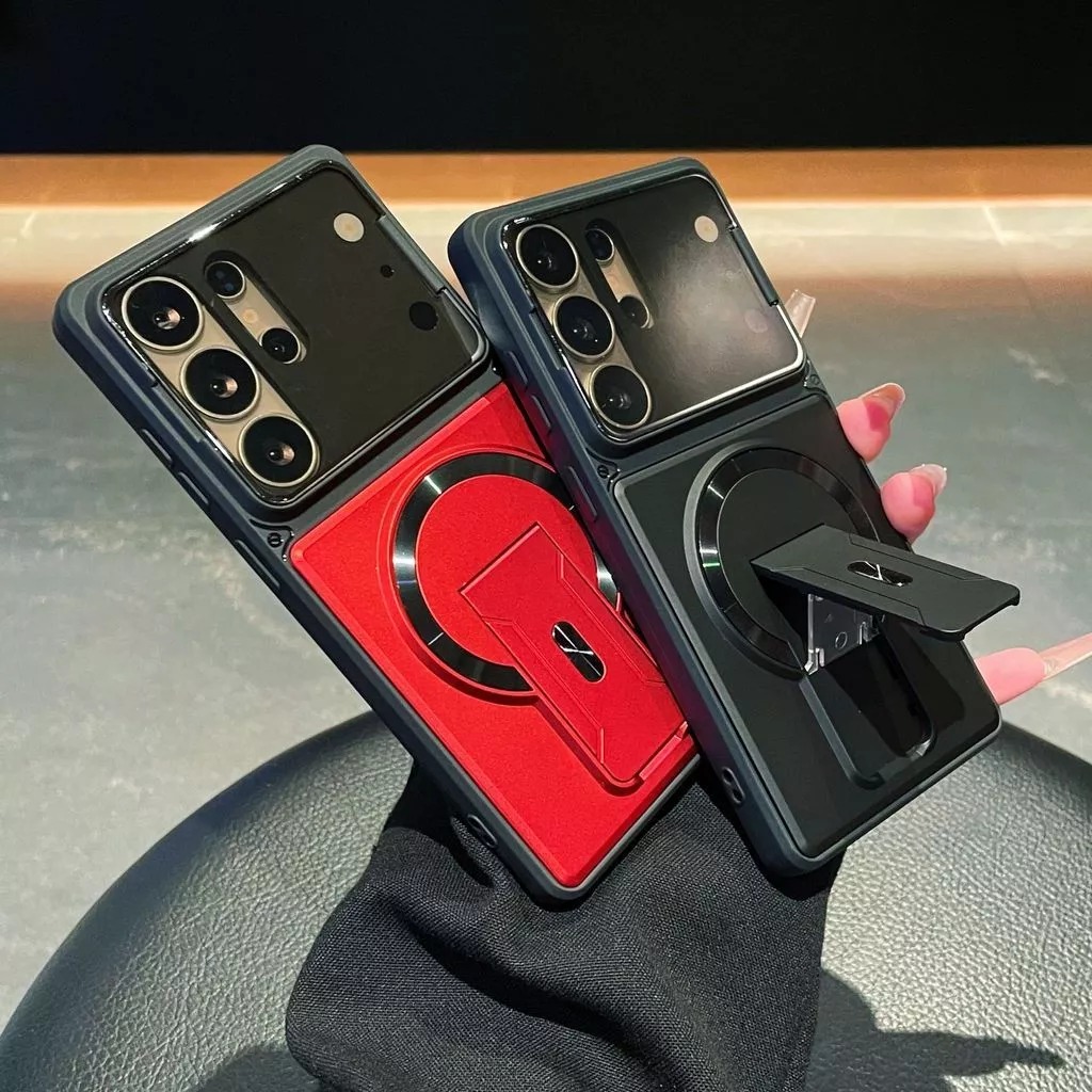 Lens cover anti drop Samsung S26 Ultra phone case s25 magnetic stand s24 ultra armor phone casing