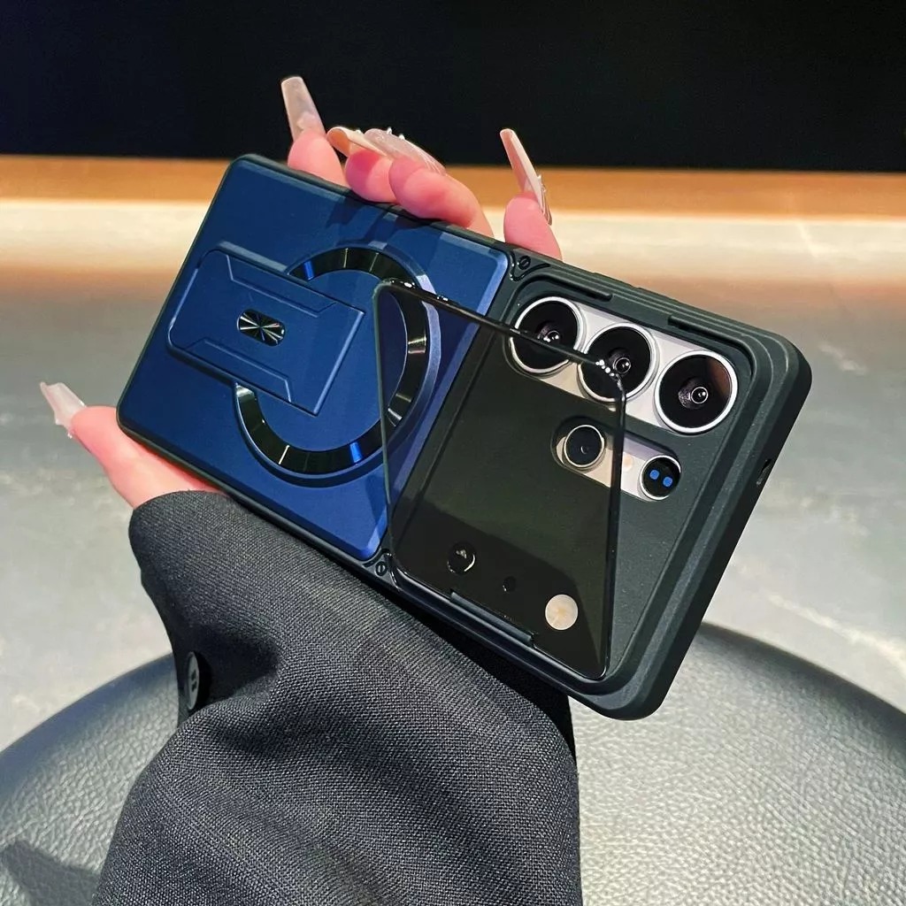 Lens cover anti drop Samsung S26 Ultra phone case s25 magnetic stand s24 ultra armor phone casing