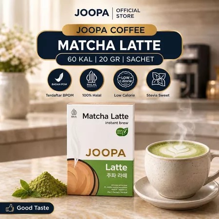 JOOPA Matcha Latte with stevia instant drink creamy 3in1 sachet