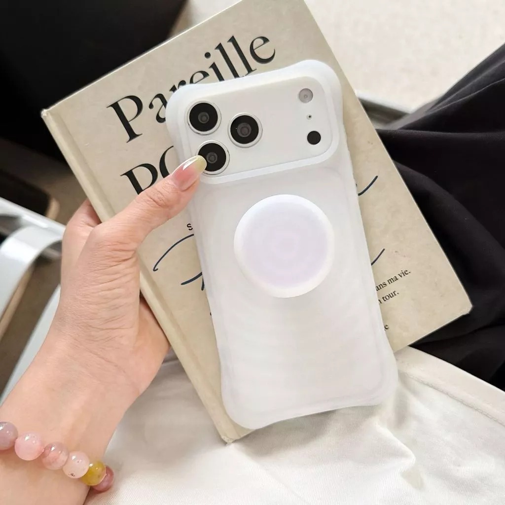 Popular wave pattern case iphone 17 pro max with pop socket ripple 16 pro shockproof iphone case