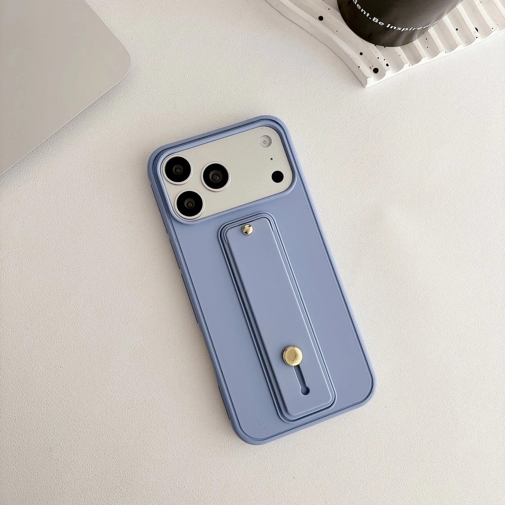 matte solid colour iphone 17 Pro Max phone case retractable Wristband 16 promax softcase full protection 15 14 pro iphone casing