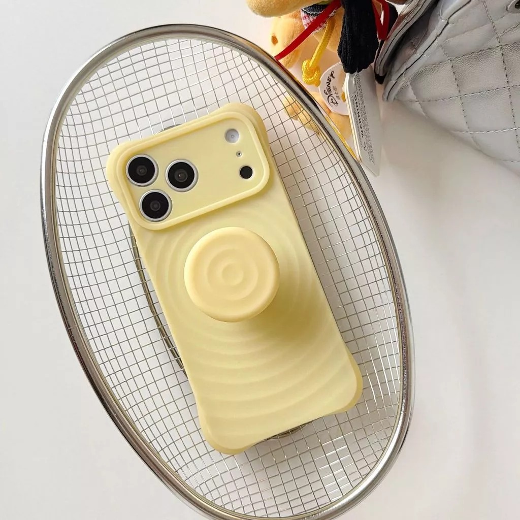 Popular wave pattern case iphone 17 pro max with pop socket ripple 16 pro shockproof iphone case