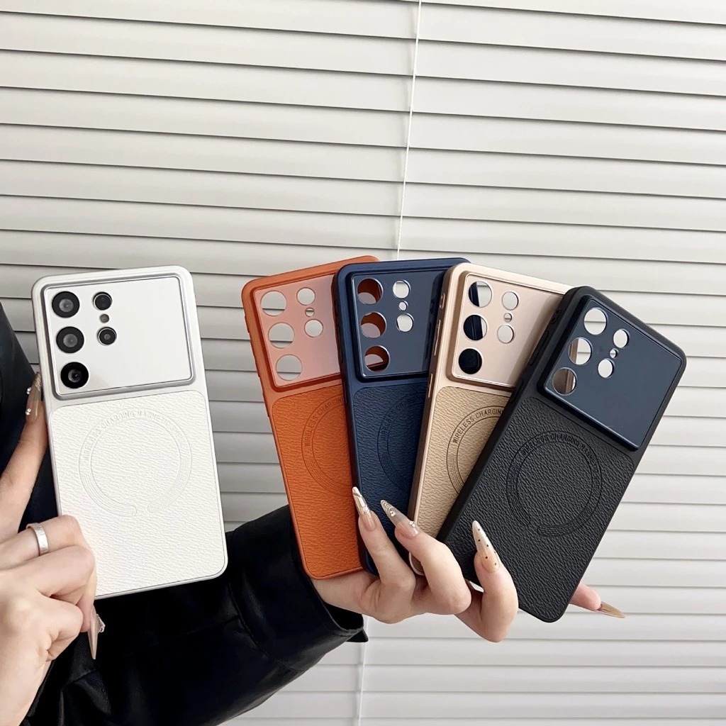 Samsung s26 S25 s24 ultra plus fe case leather magnetic soft full cover protective casing