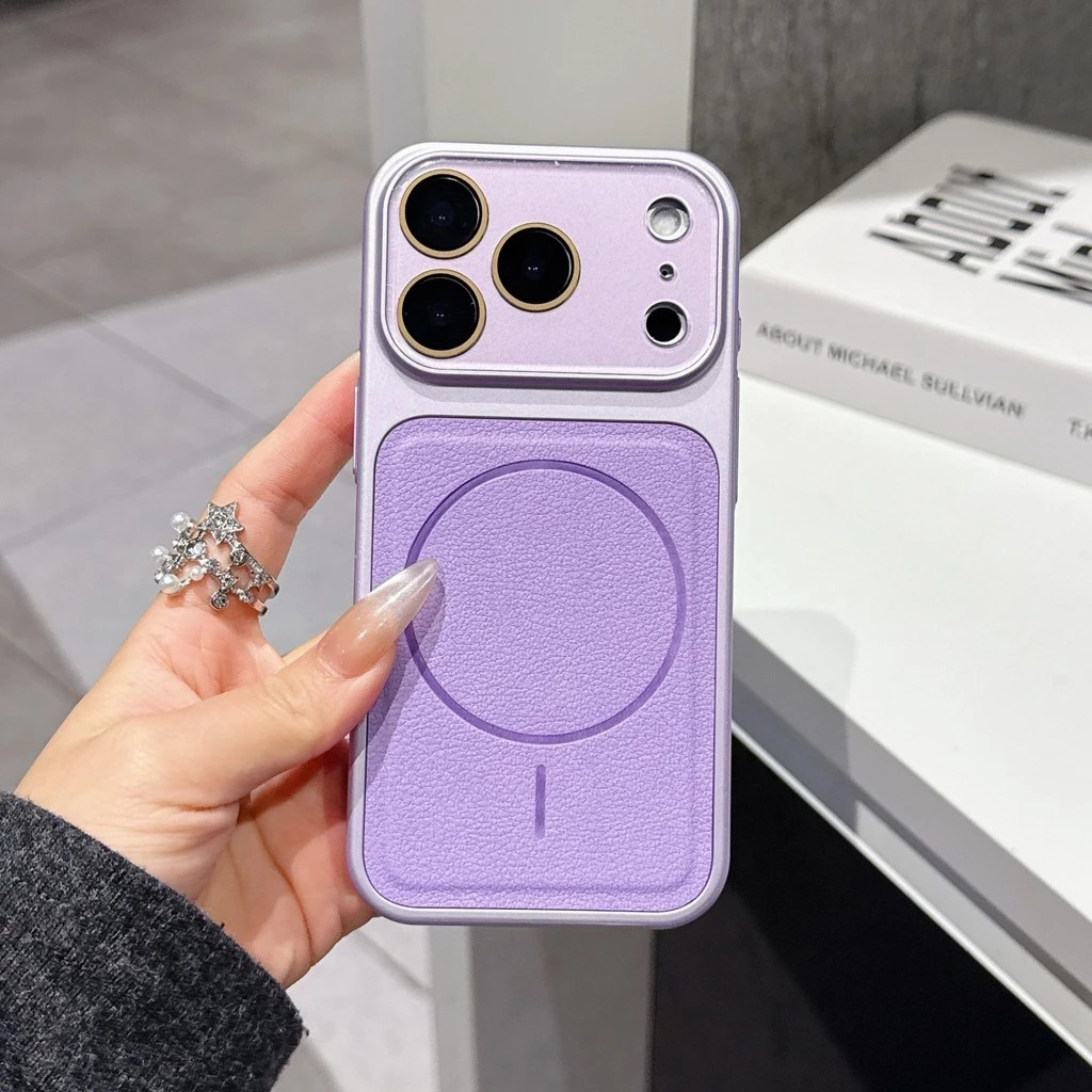 case iphone 17 16 15 14 13 promax pro soft leather magnetic full camera cover protection casing