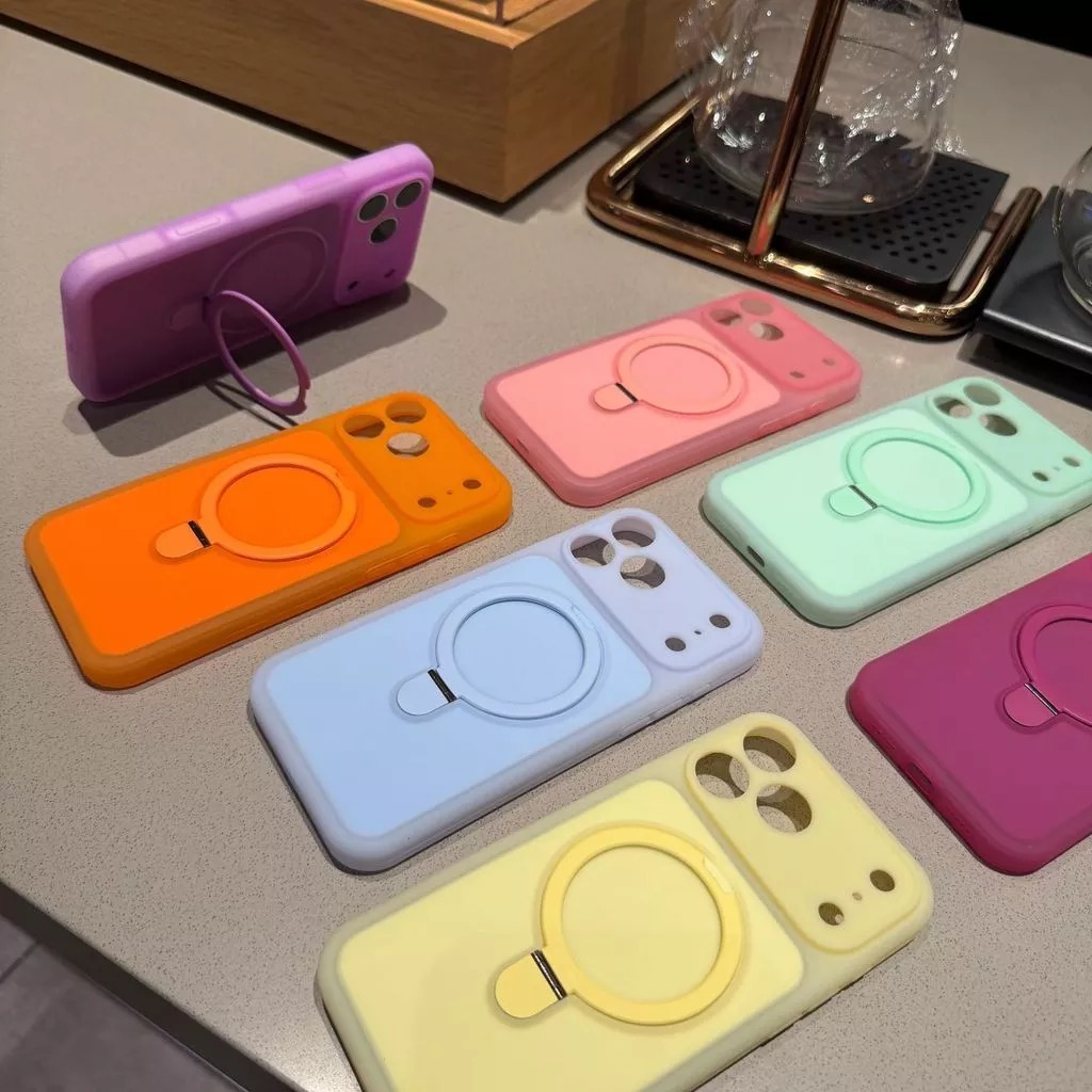 iphone 17 promax 16 15 promax pro case frosted matte magnetic ring stand full cover protection casing