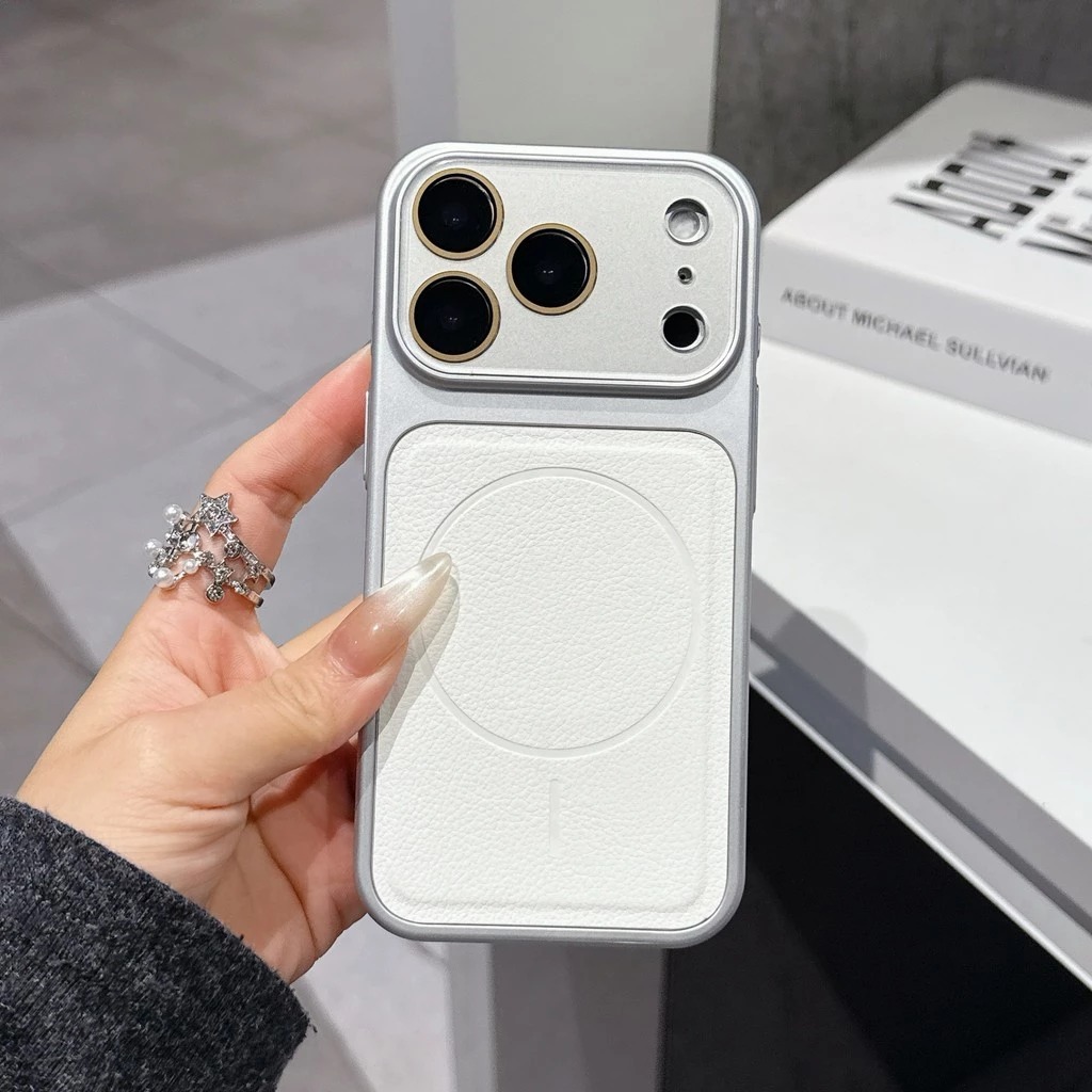 case iphone 17 16 15 14 13 promax pro soft leather magnetic full camera cover protection casing