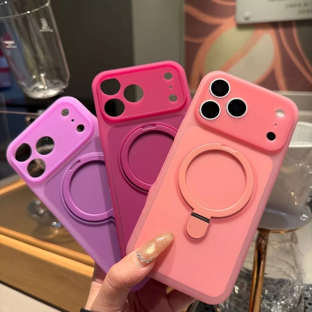 iphone 17 promax 16 15 promax pro case frosted matte magnetic ring stand full cover protection casing