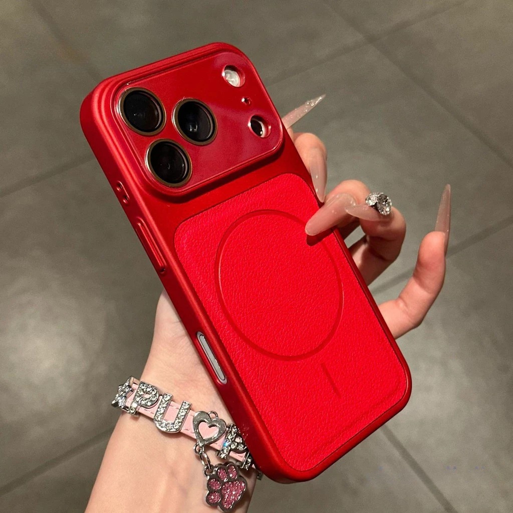 case iphone 17 16 15 14 13 promax pro soft leather magnetic full camera cover protection casing