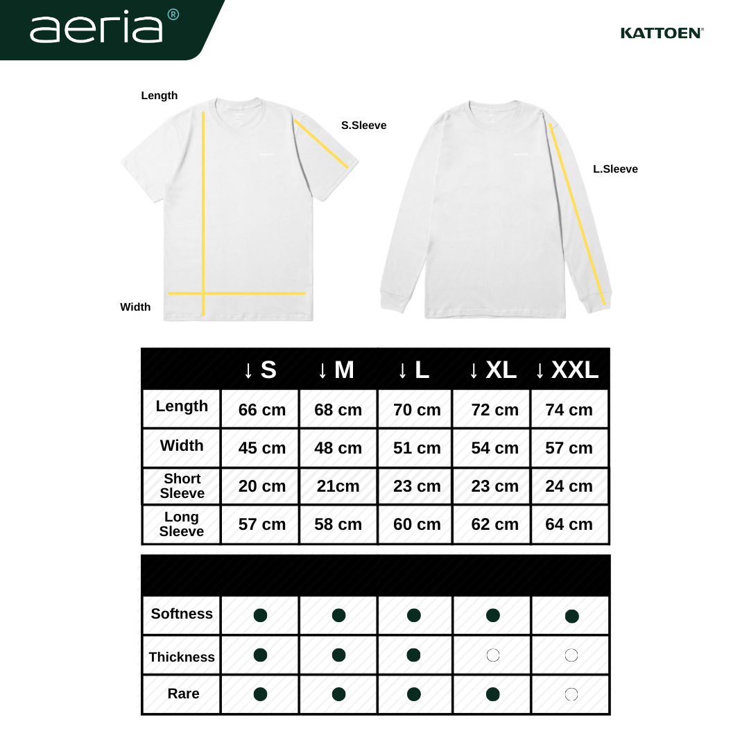 Kattoen - Aeria T-Shirt White Basic 185gsm
