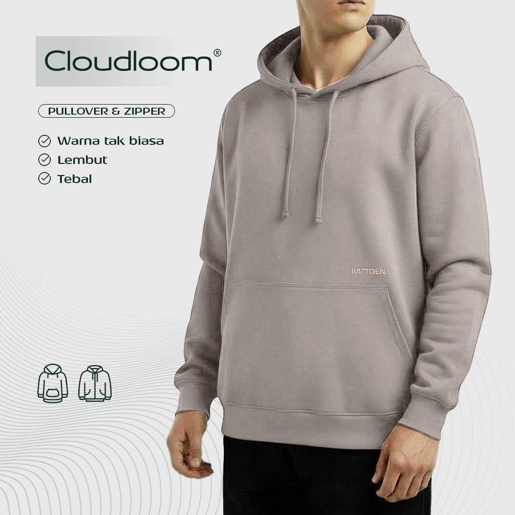 Kattoen - Cloudloom Jaket Jumper Hoodie Polos Peanut Brown - Coklat Muda 270 Gsm
