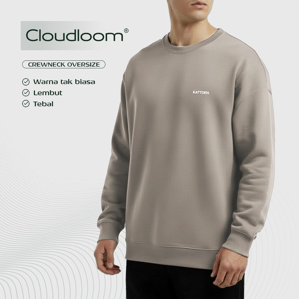 Kattoen - Cloudloom Crewneck Sweater Peanut Brown - Coklat Muda 280 Gsm